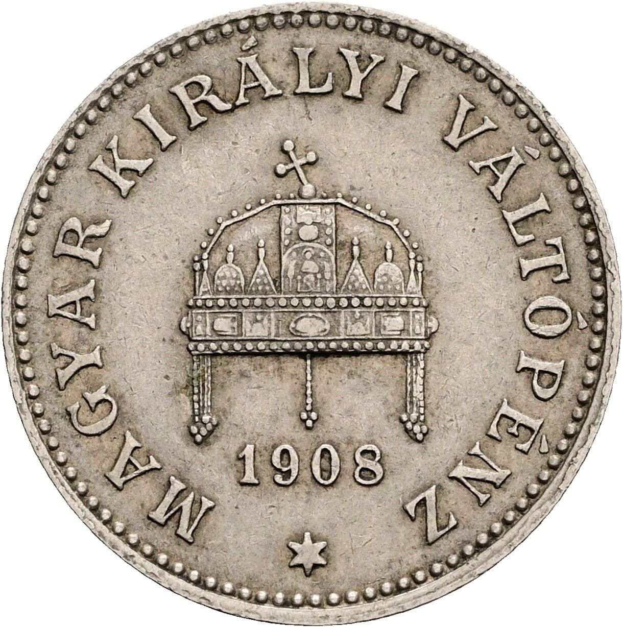 20 Filler Franz Joseph I. 1848-1916 1908 KB, Kremnitz – Rückseite
