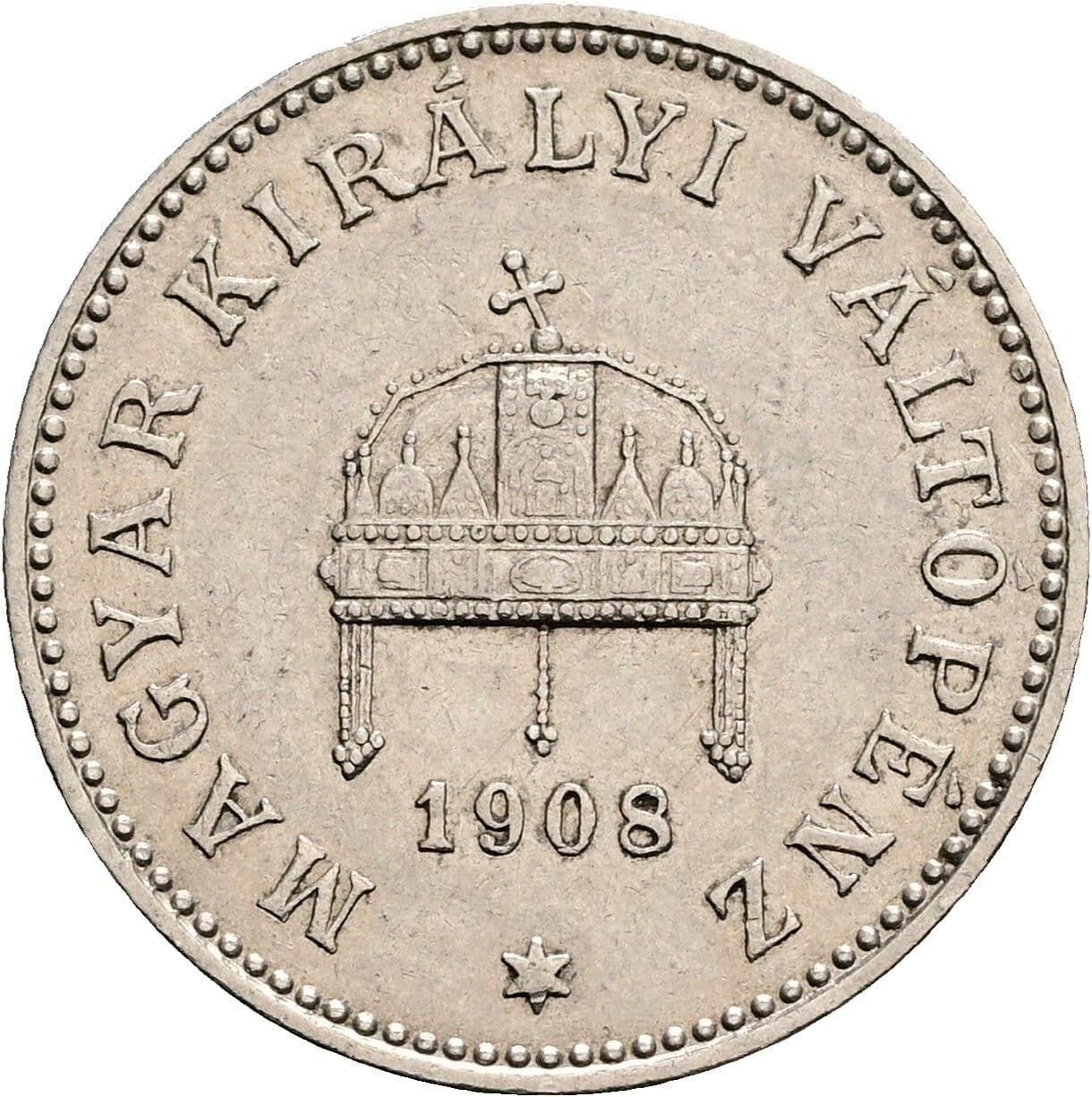 20 Filler Franz Joseph I. 1848-1916 1908 KB, Kremnitz – Rückseite
