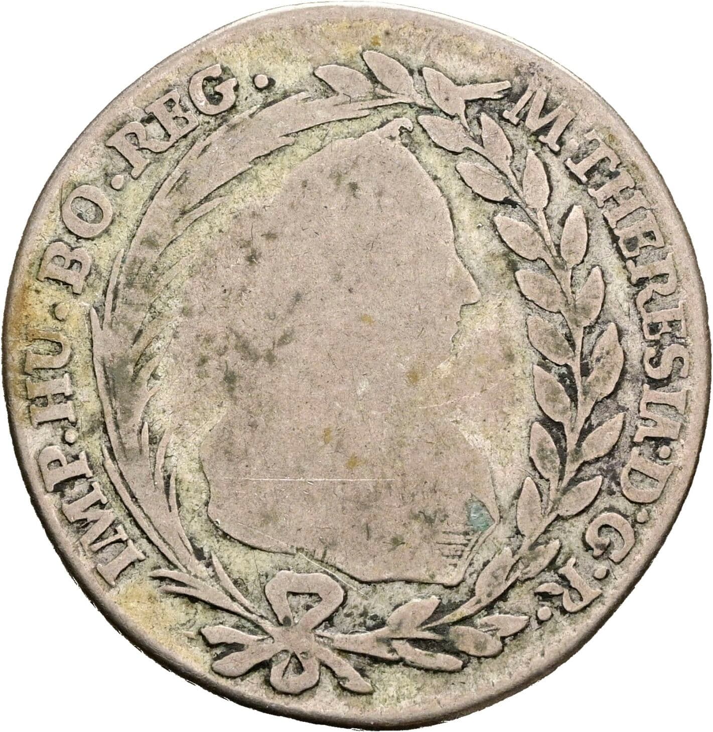 20 Kreuzer Maria Theresia 1740-1780 1774 I.B.-I.V., Nagybanya – Vorderseite