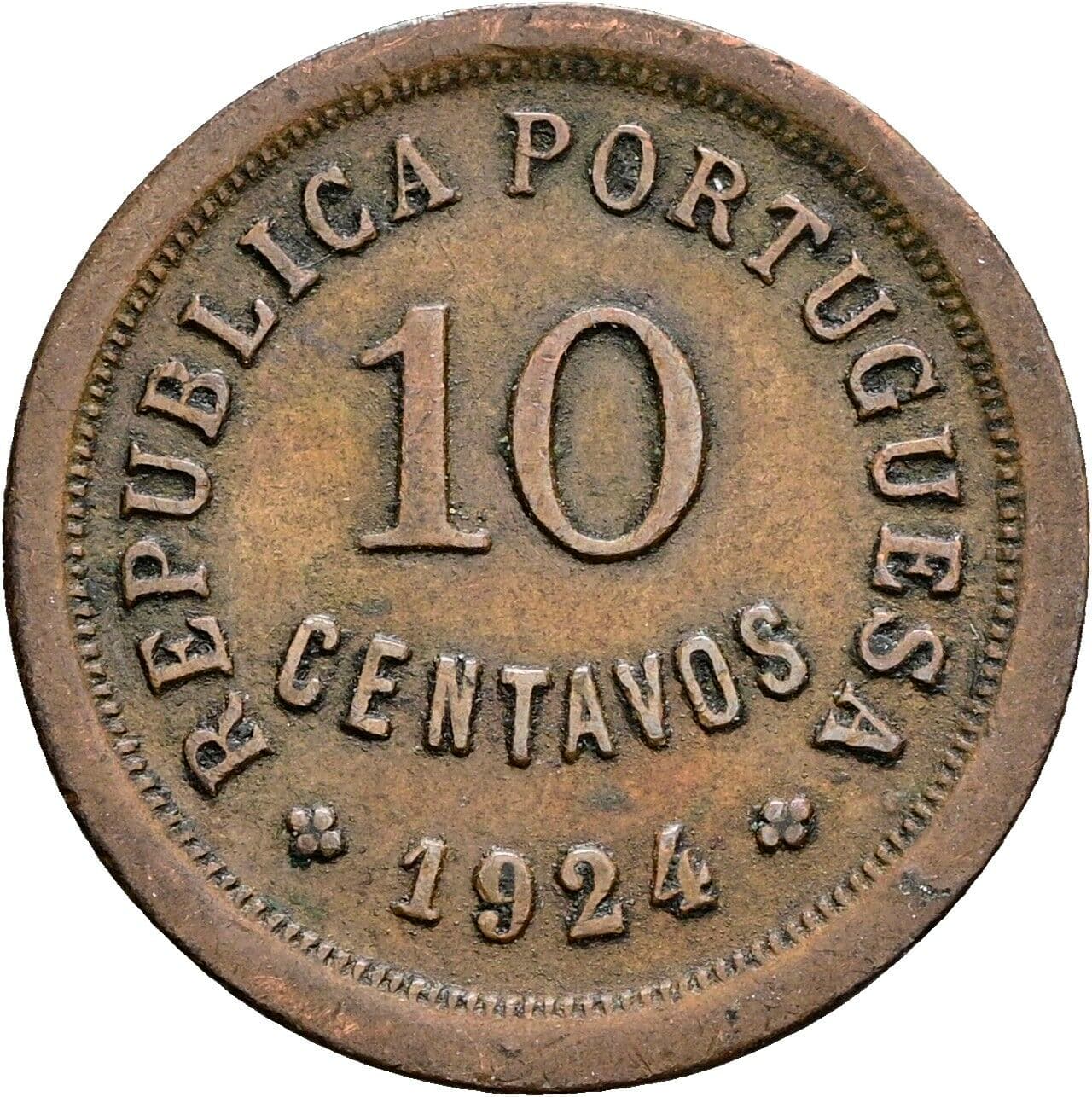 10 Centavos 1924 – Rückseite