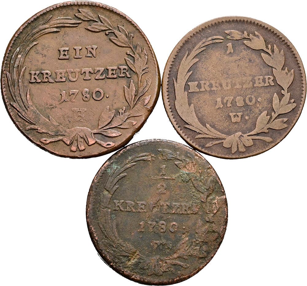 Lot 3 Stück 1 Kreuzer