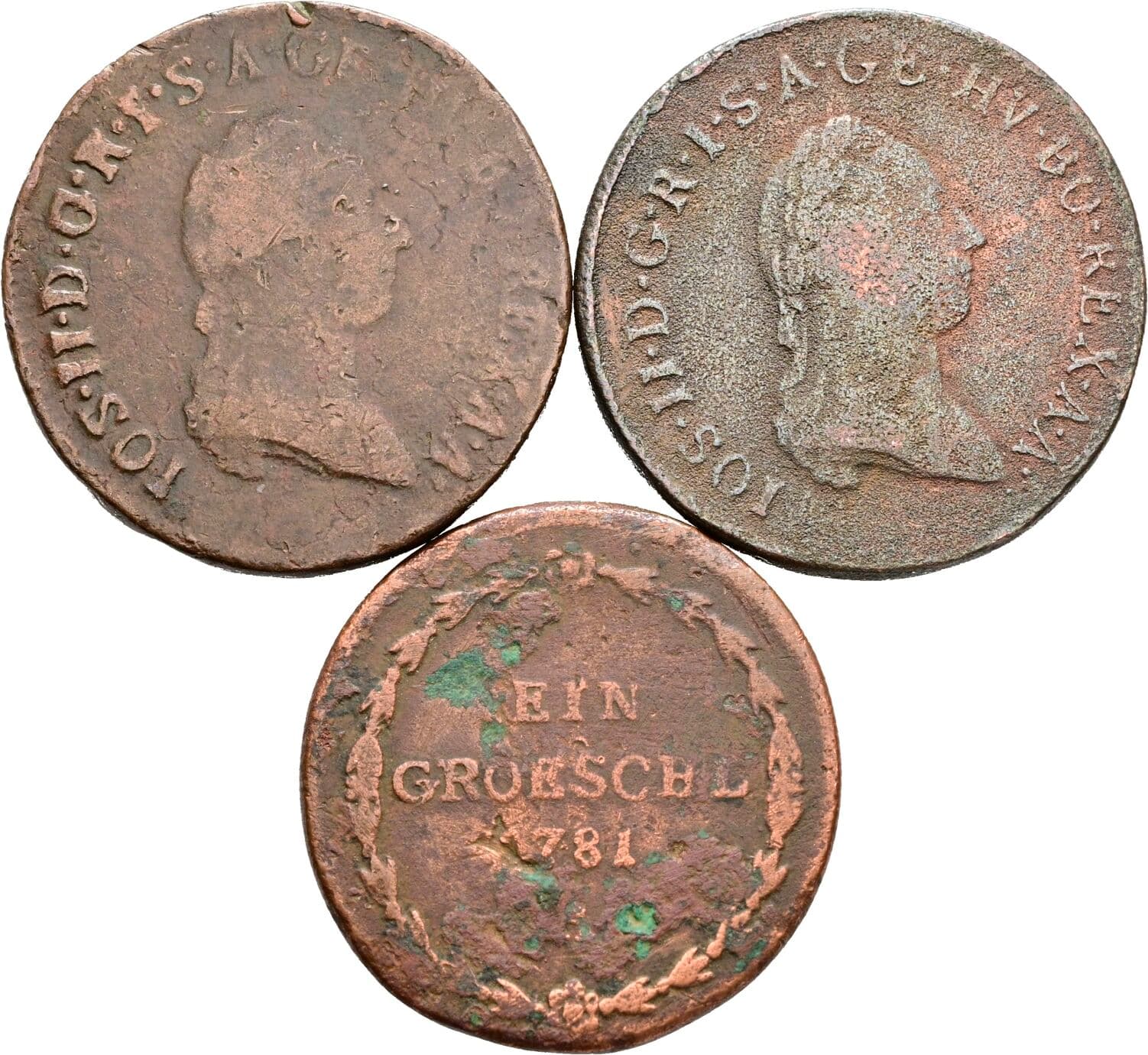 Lot 3 Stück Kupfermünzen