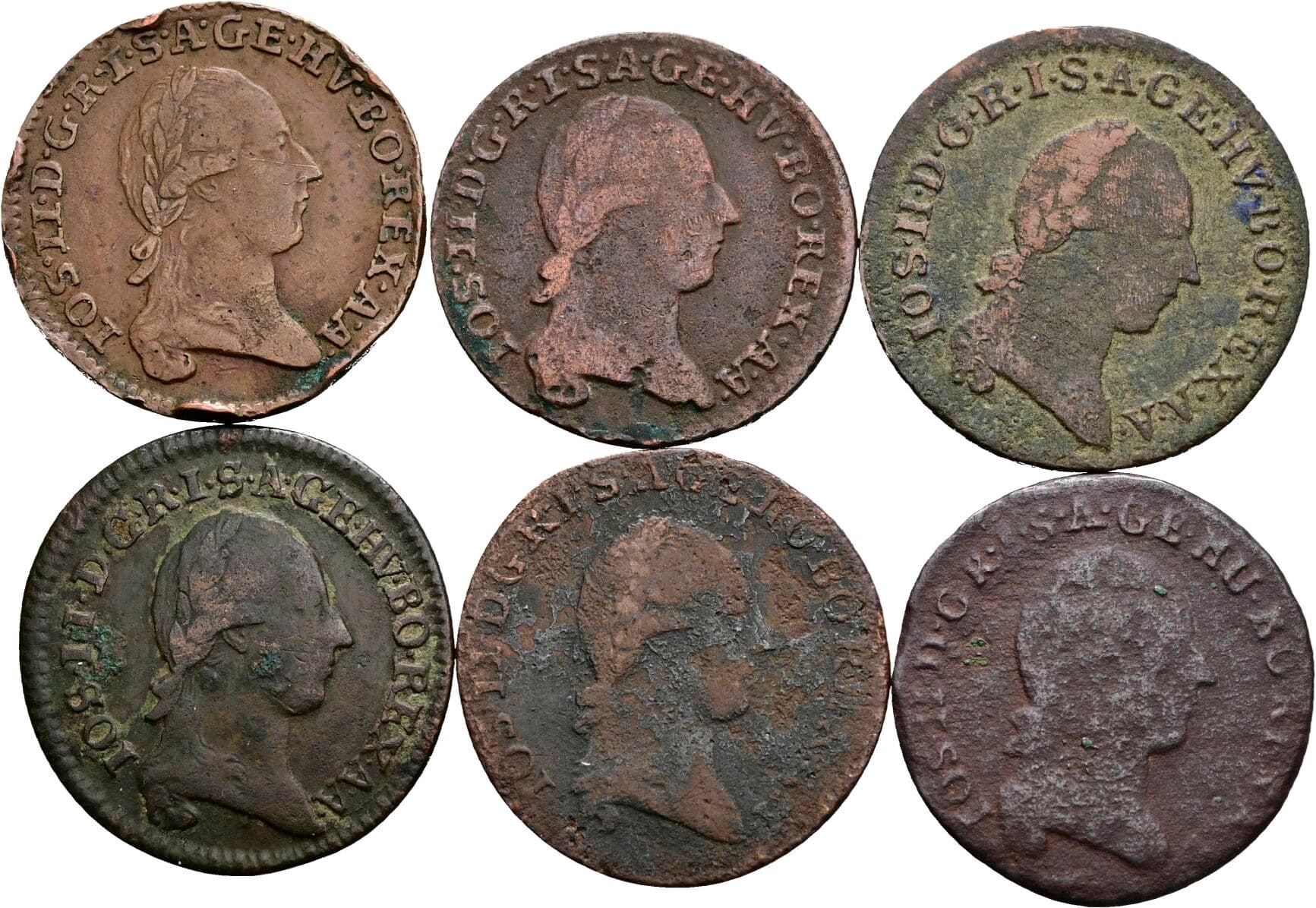 Lot 6 Stück 1/4 Kreuzer