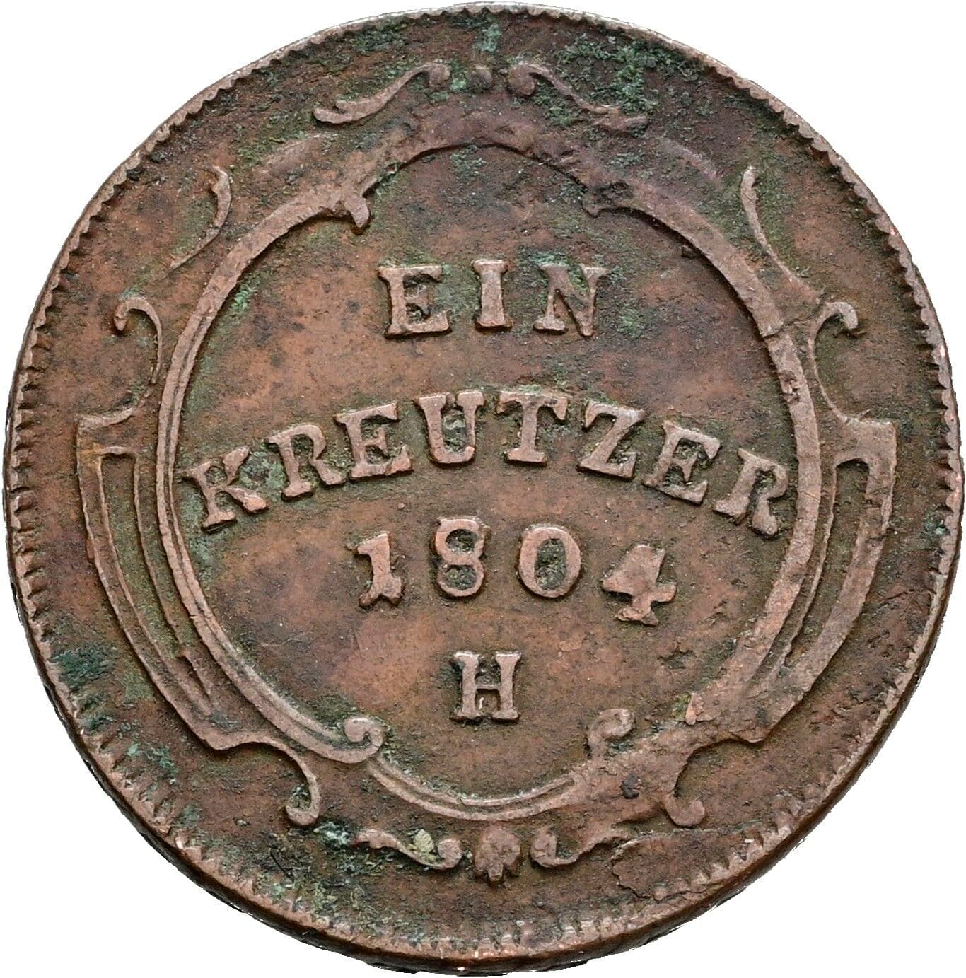 Kreuzer Franz II. (I). 1792-1835 1804 H, für Vorderösterreich – Vorderseite
