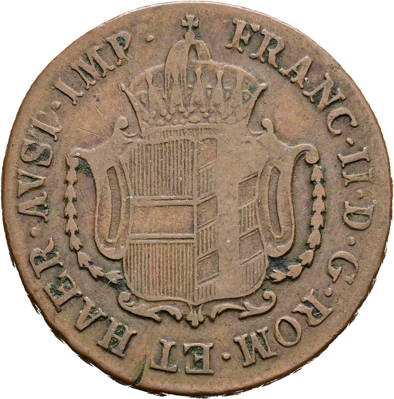 Kreuzer Franz II. (I). 1792-1835 1805 H, für Vorderösterreich – Rückseite