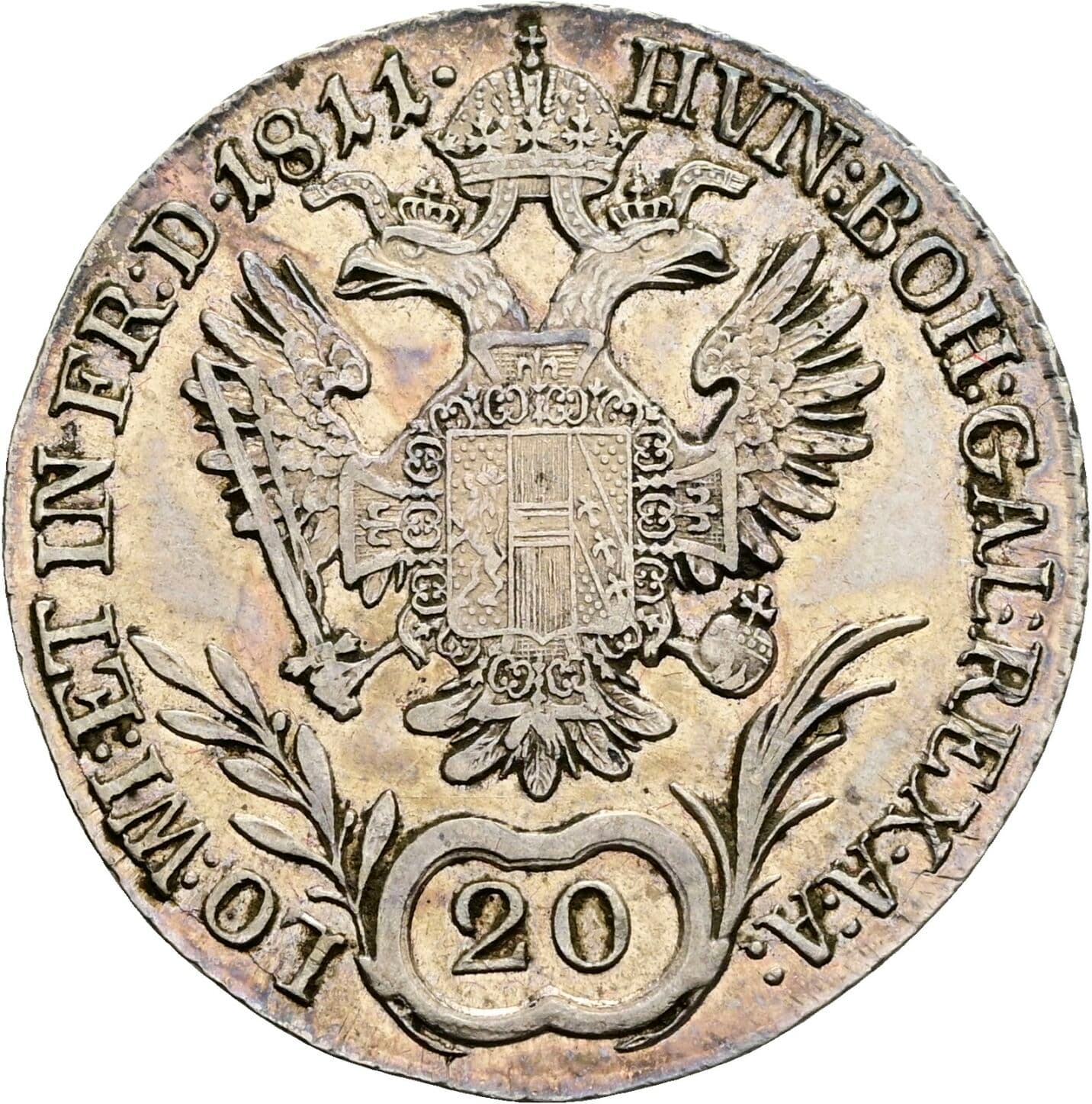 20 Kreuzer Franz II. (I). 1792-1835 1811 B – Rückseite