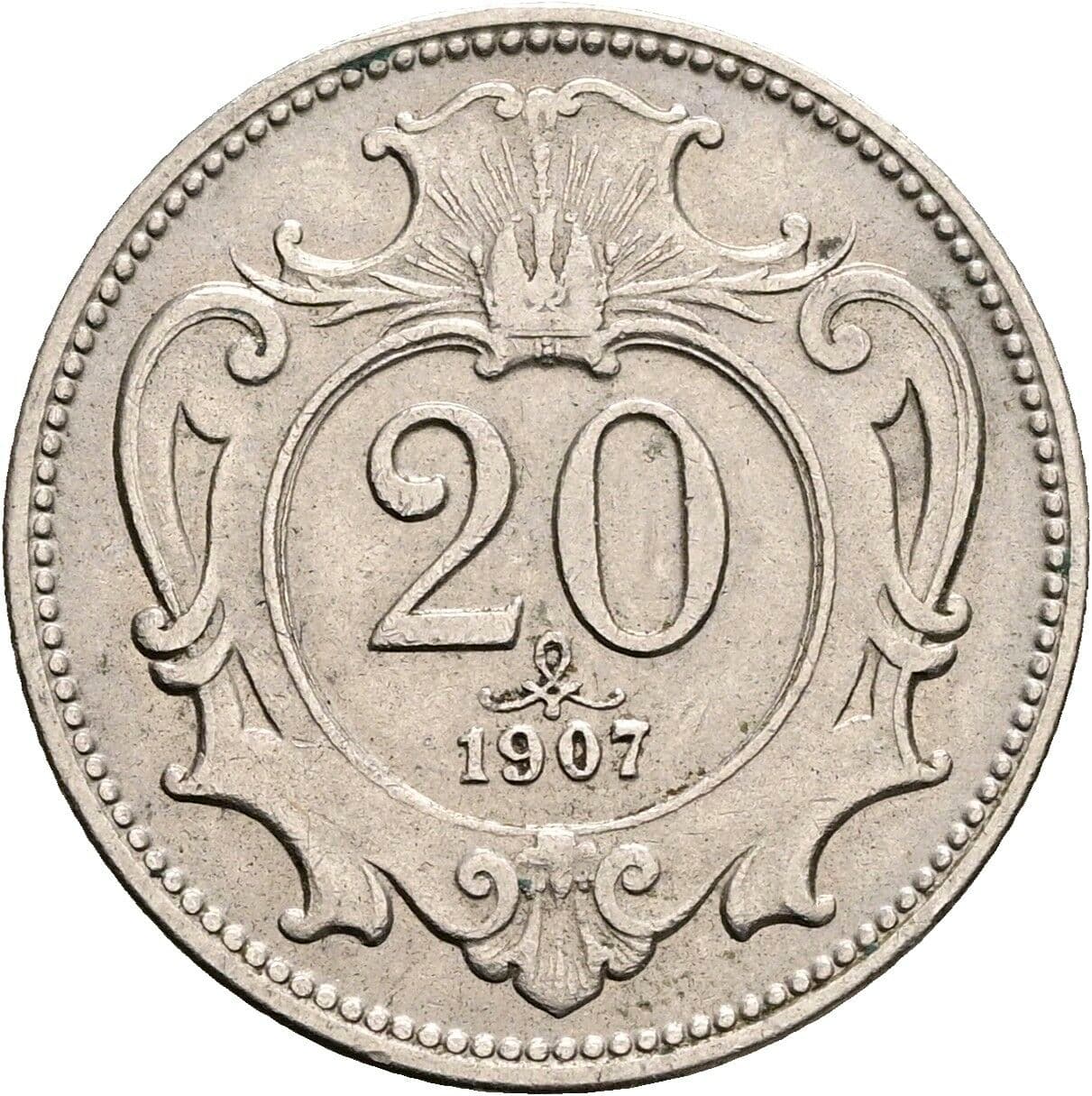 20 Heller Franz Joseph I. 1848-1916 1907 – Vorderseite