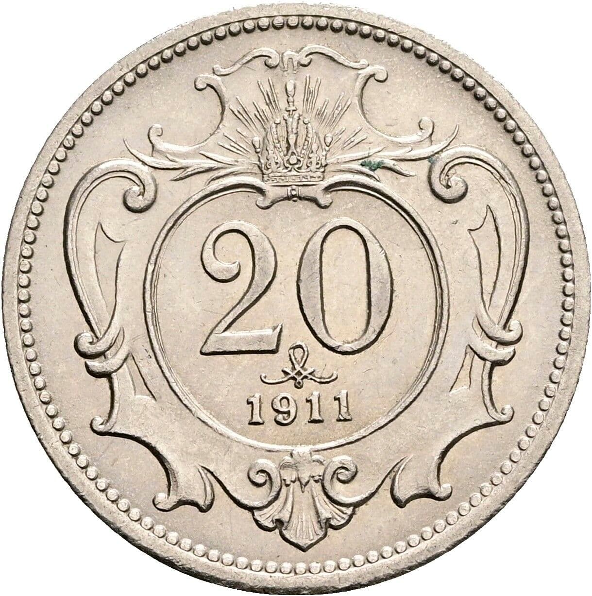 20 Heller Franz Joseph I. 1848-1916 1911 – Vorderseite