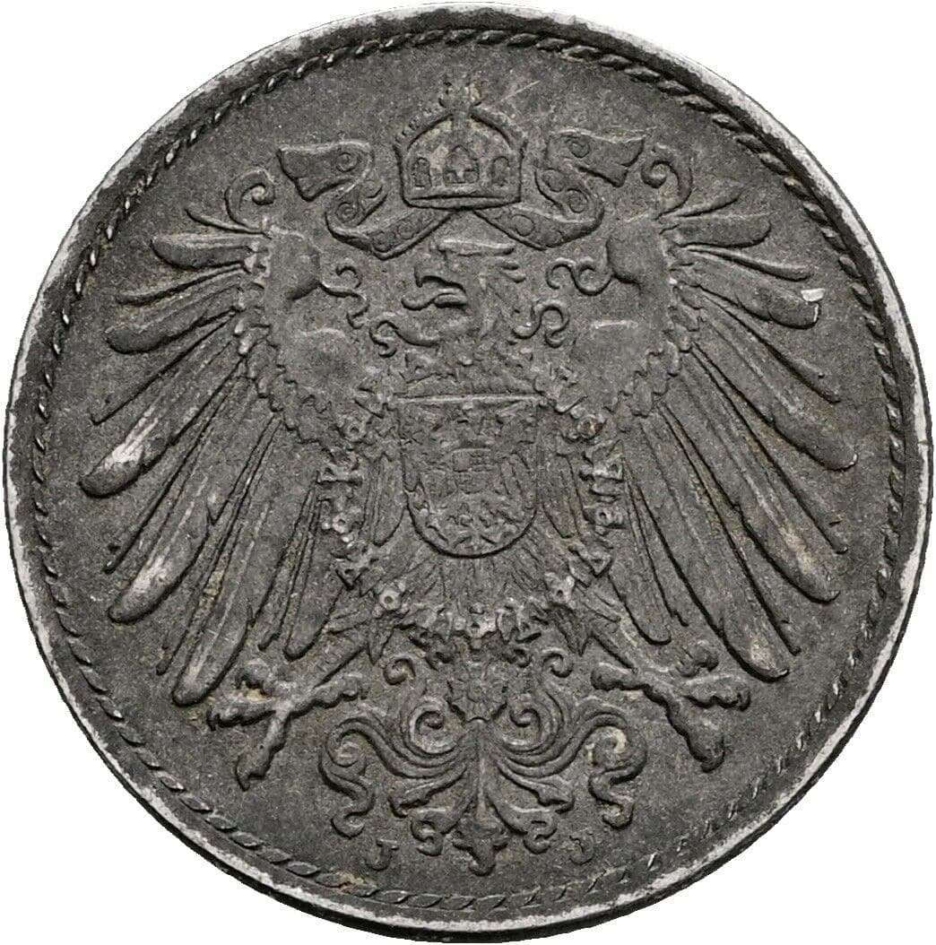 5 Pfennig 1916 J – Rückseite