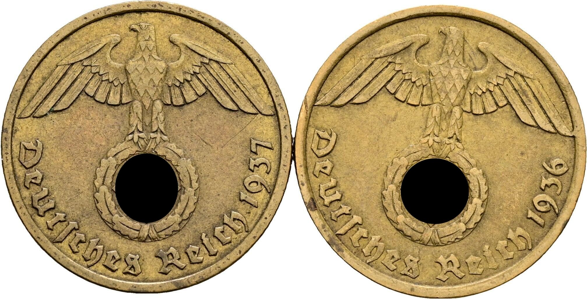 Lot 2 Stück 10 Reichspfennig