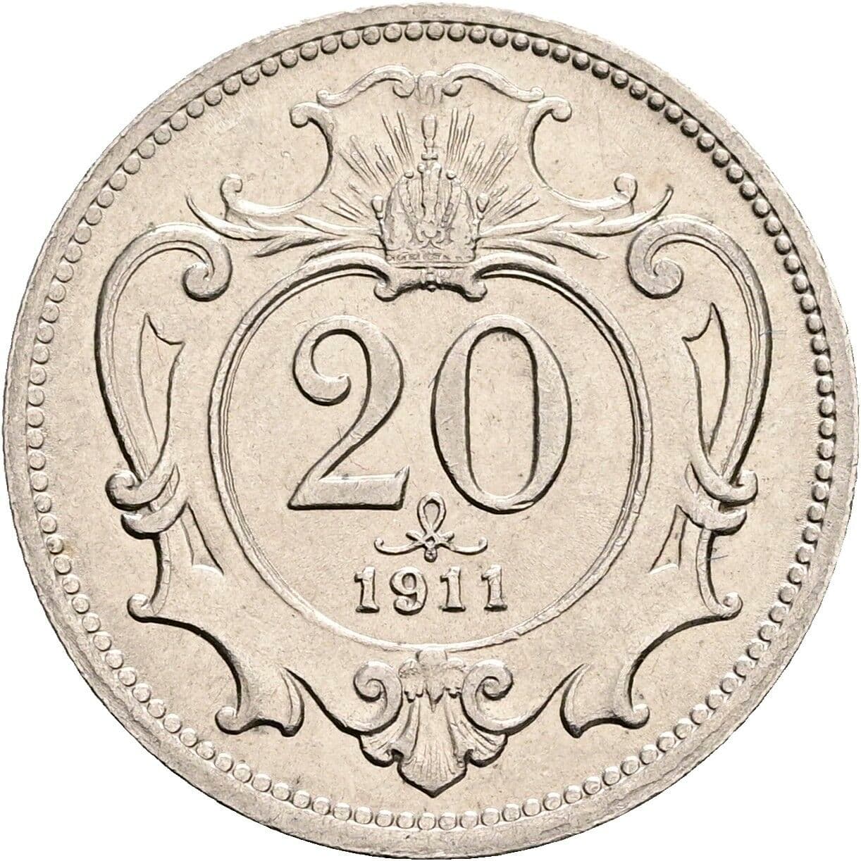 20 Heller Franz Joseph I. 1848-1916 1911 – Vorderseite