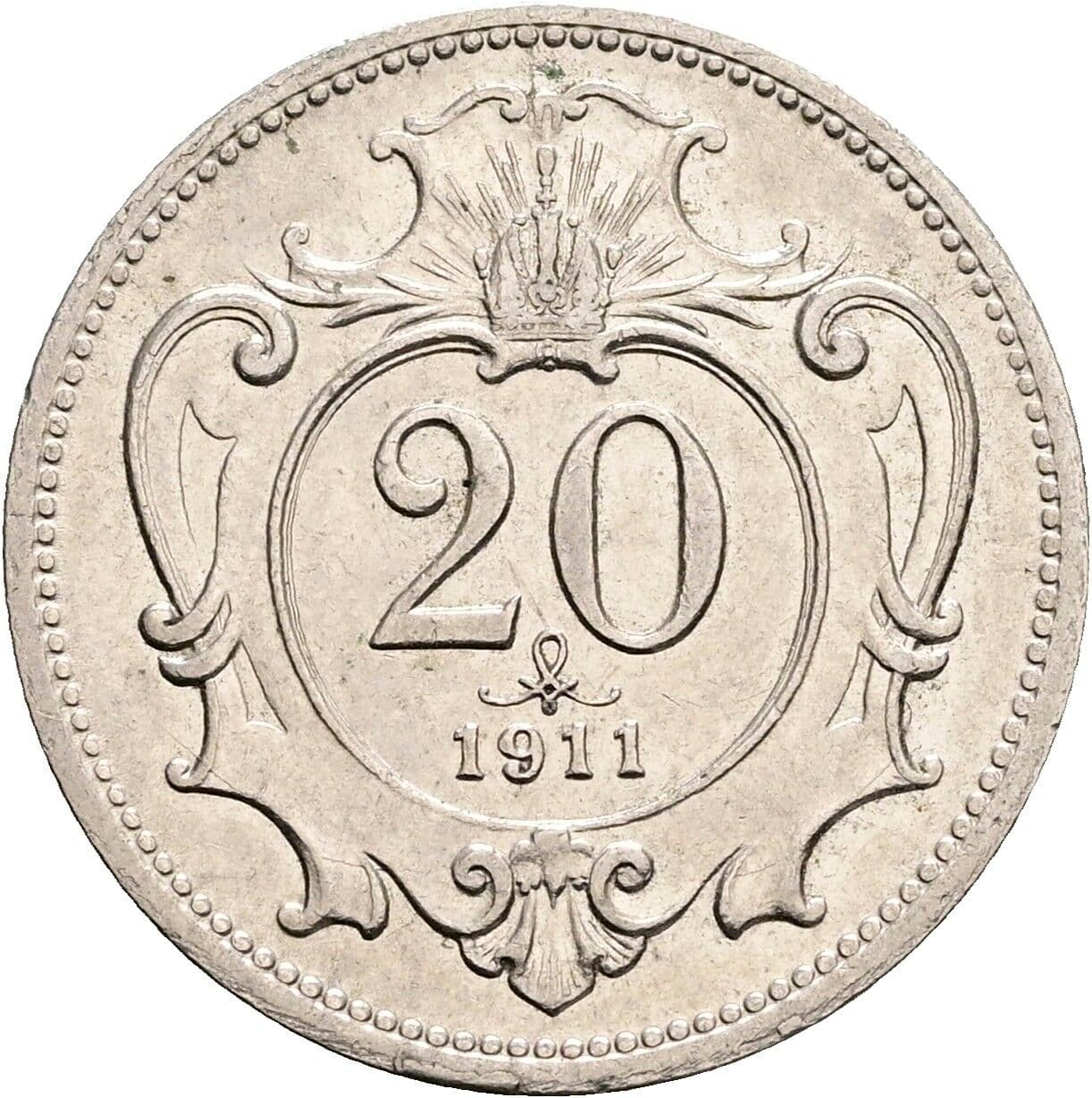 20 Heller Franz Joseph I. 1848-1916 1911 – Vorderseite