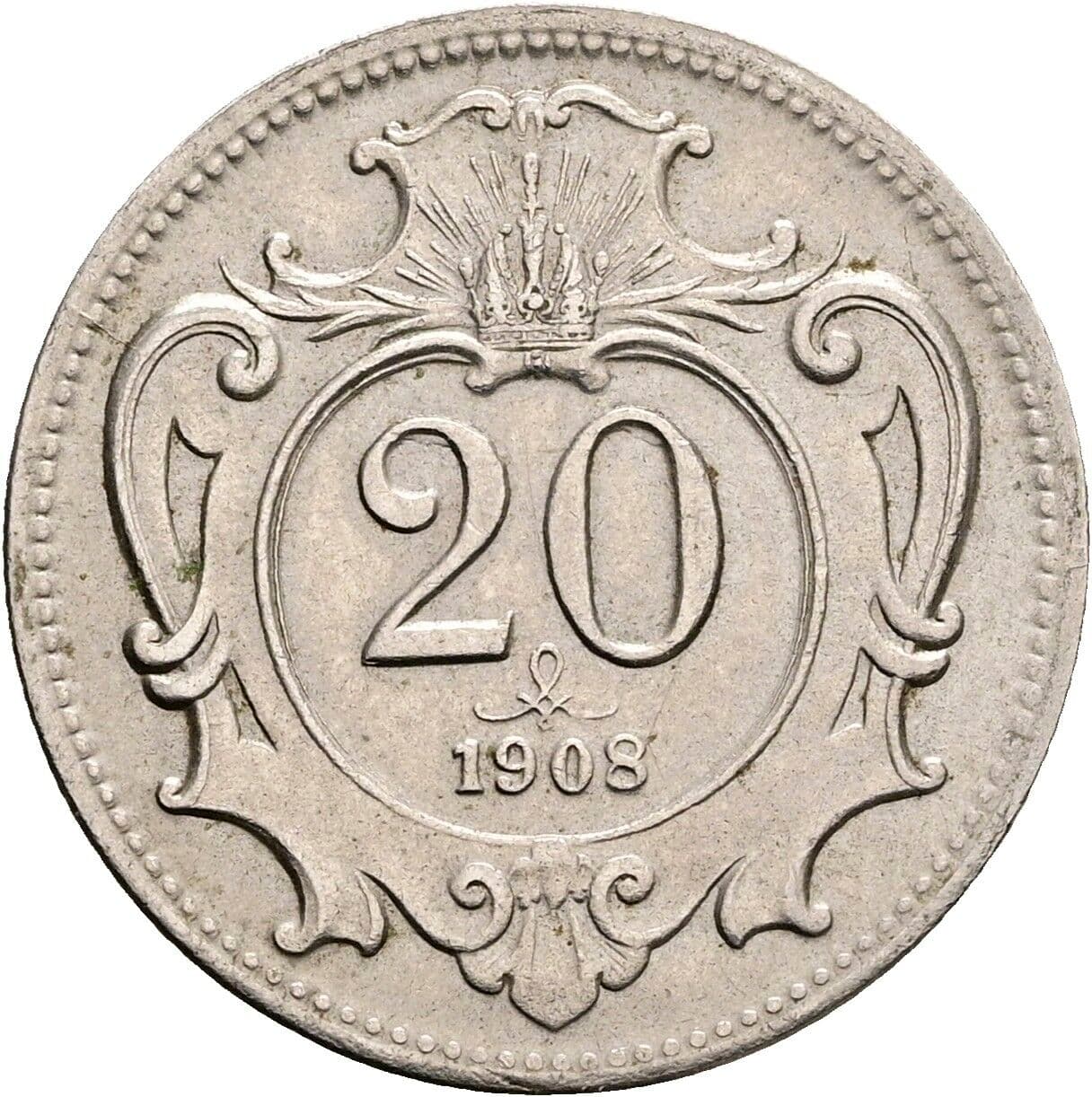 20 Heller Franz Joseph I. 1848-1916 1908 – Vorderseite