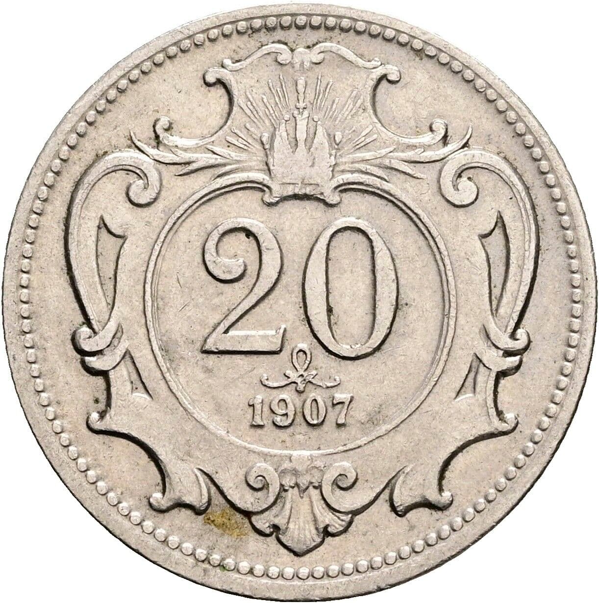 20 Heller Franz Joseph I. 1848-1916 1907 – Vorderseite