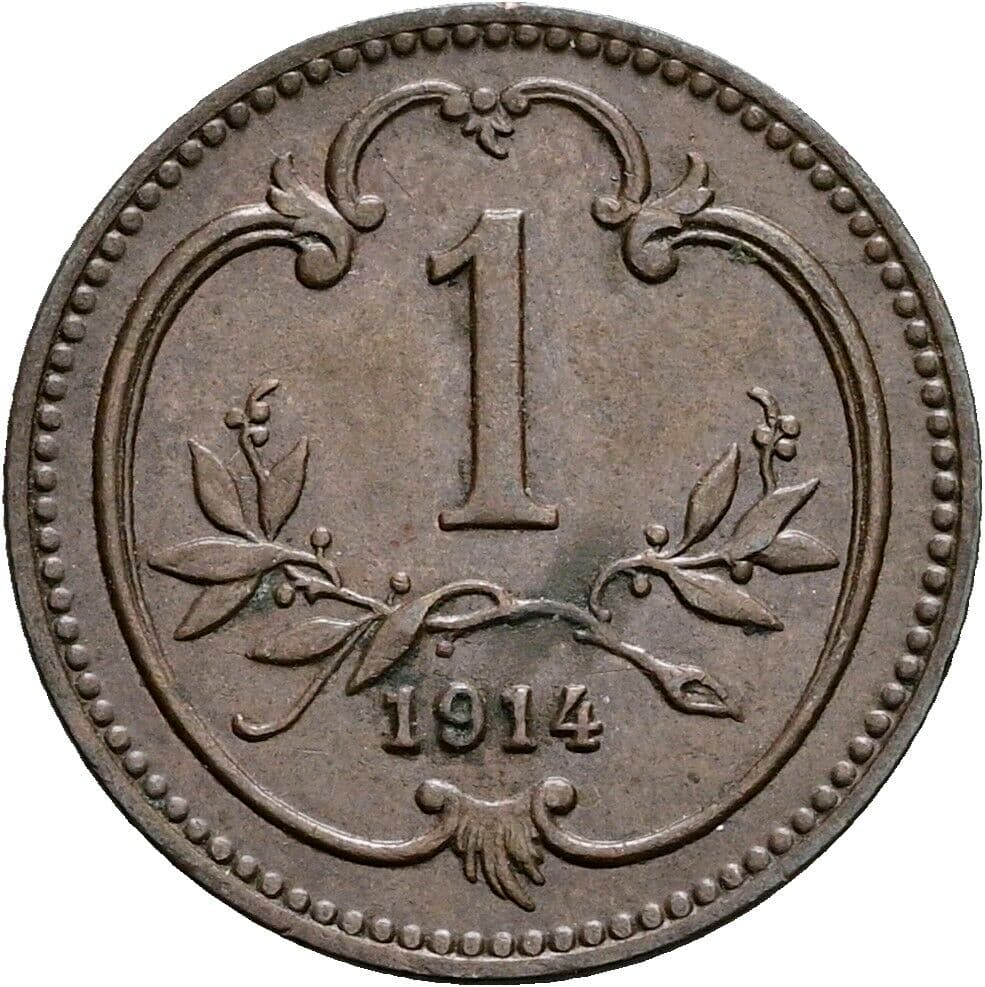 1 Heller Franz Joseph I. 1848-1916 1914 – Vorderseite