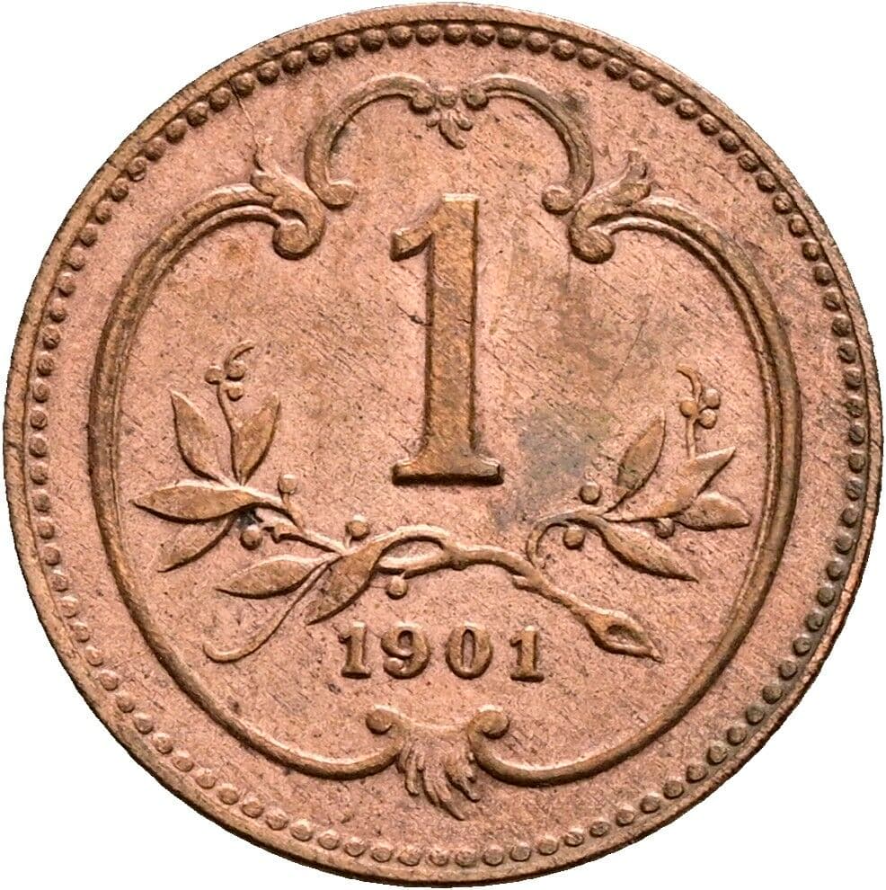 1 Heller Franz Joseph I. 1848-1916 1901 – Vorderseite