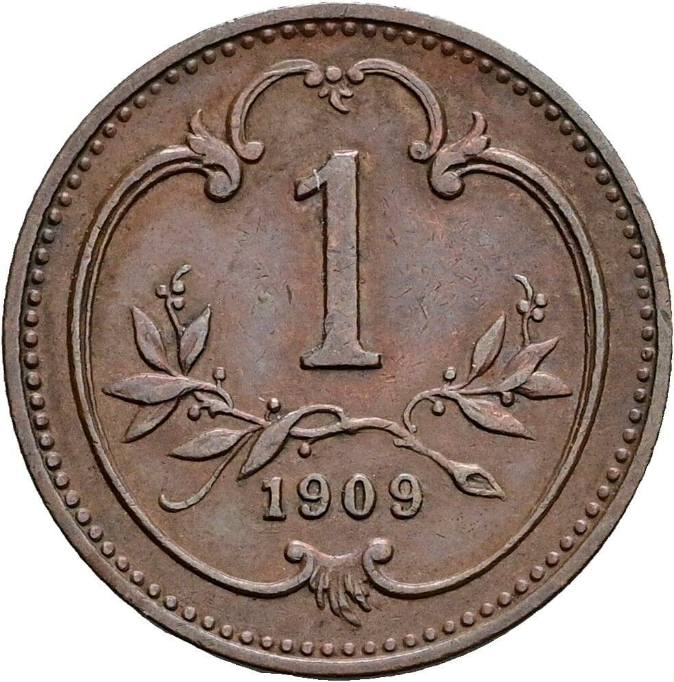 1 Heller Franz Joseph I. 1848-1916 1909 – Vorderseite