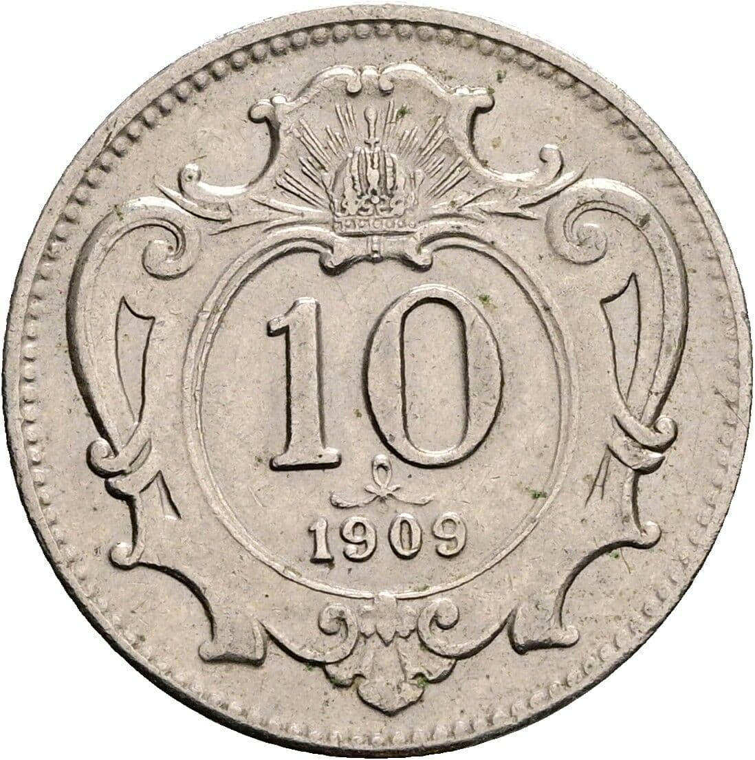 10 Heller Franz Joseph I. 1848-1916 1909 – Vorderseite