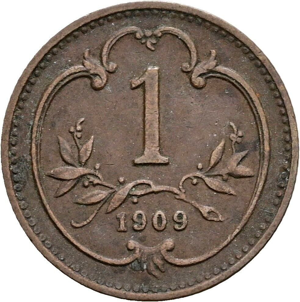 1 Heller Franz Joseph I. 1848-1916 1909 – Vorderseite