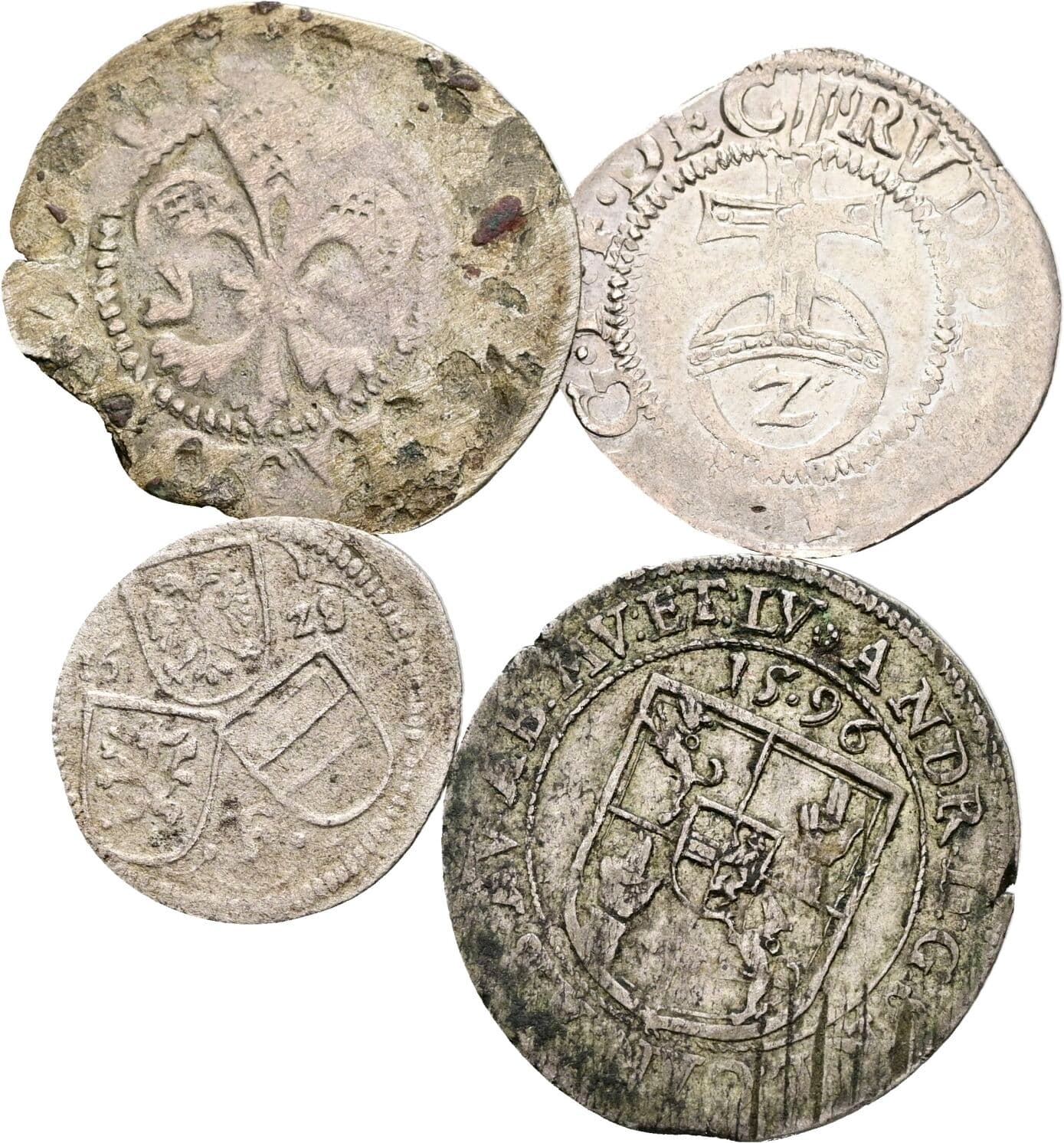 Lot 4 Stück Silber Kleinmünzen – Vorderseite
