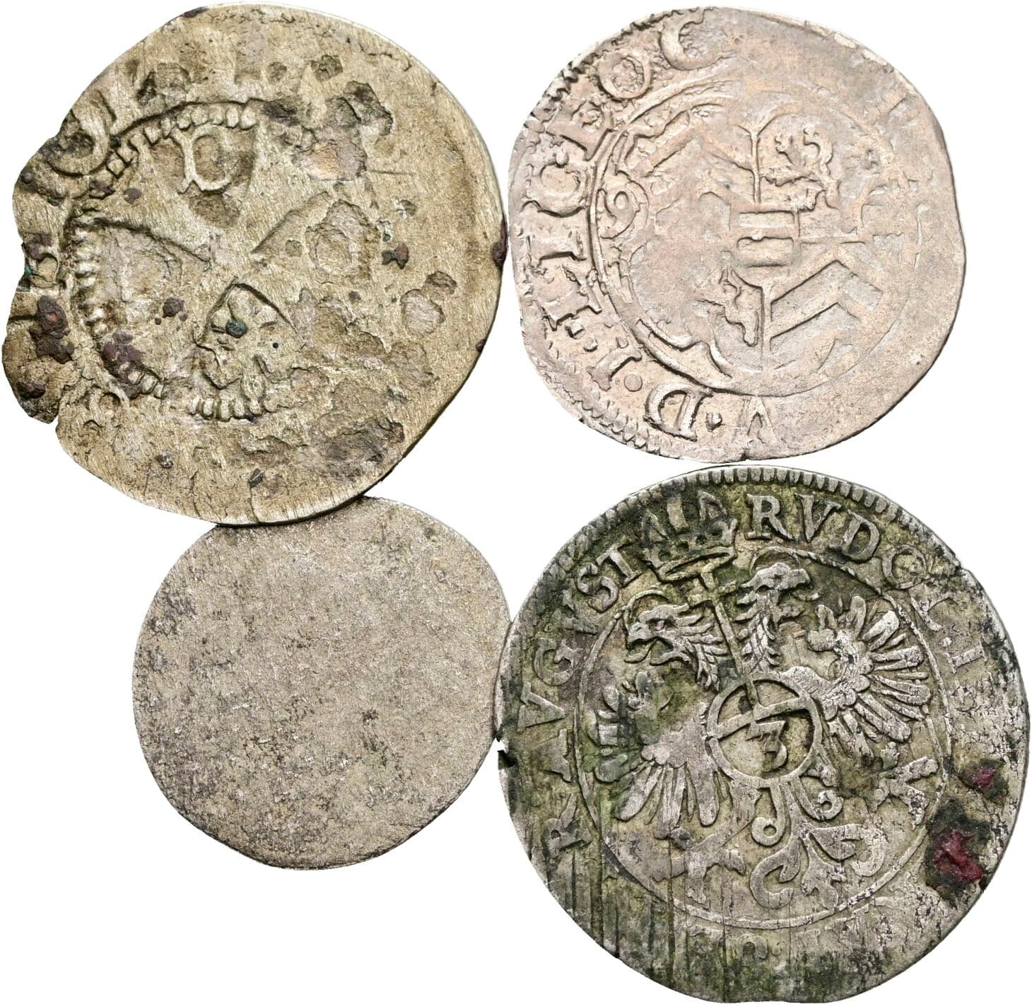 Lot 4 Stück Silber Kleinmünzen – Rückseite