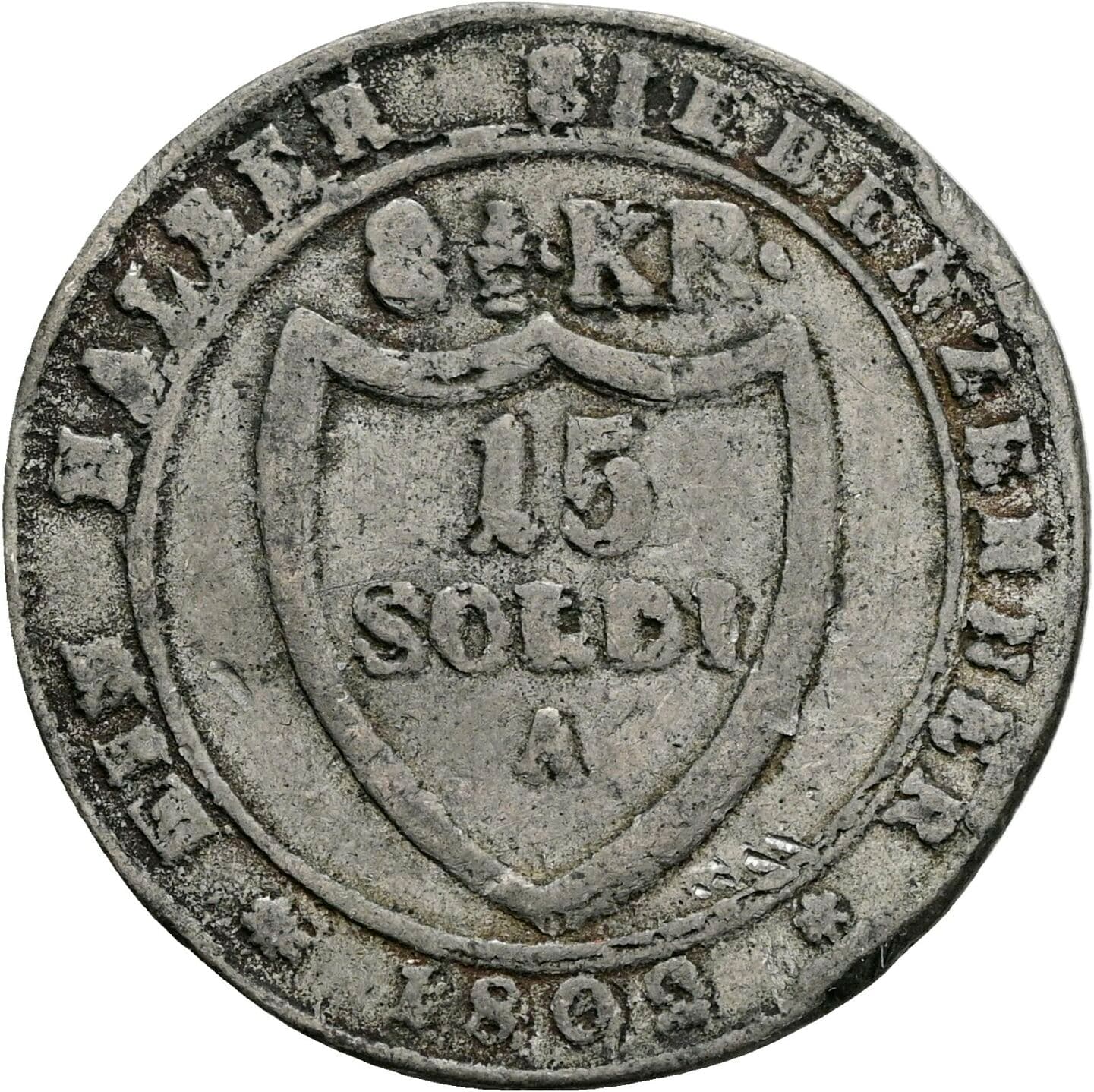 15 Soldi Franz II. (I). 1792-1835 1802 A, Wien – Vorderseite