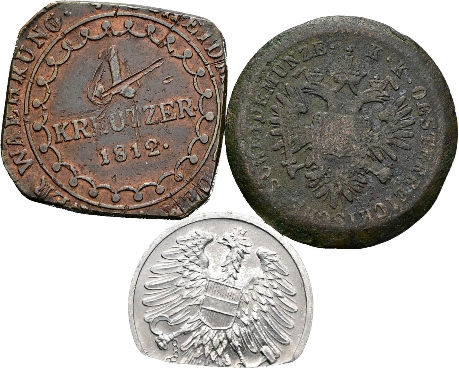 Lot mit 3 Stück Münzen – Rückseite