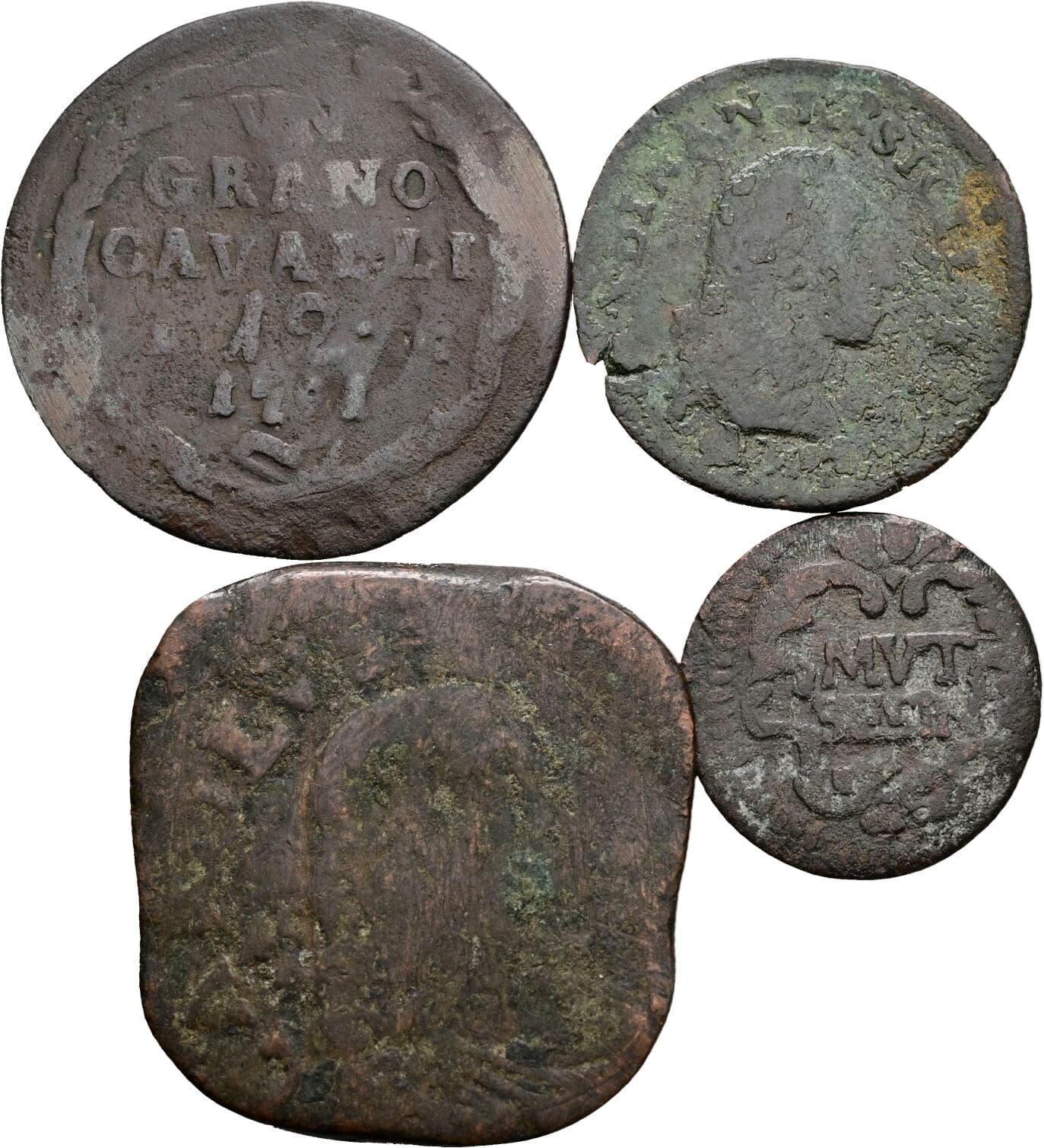 Lot mit 4 Stück Kupfermünzen