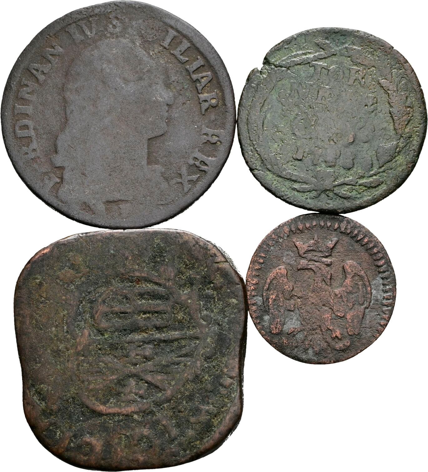 Lot mit 4 Stück Kupfermünzen