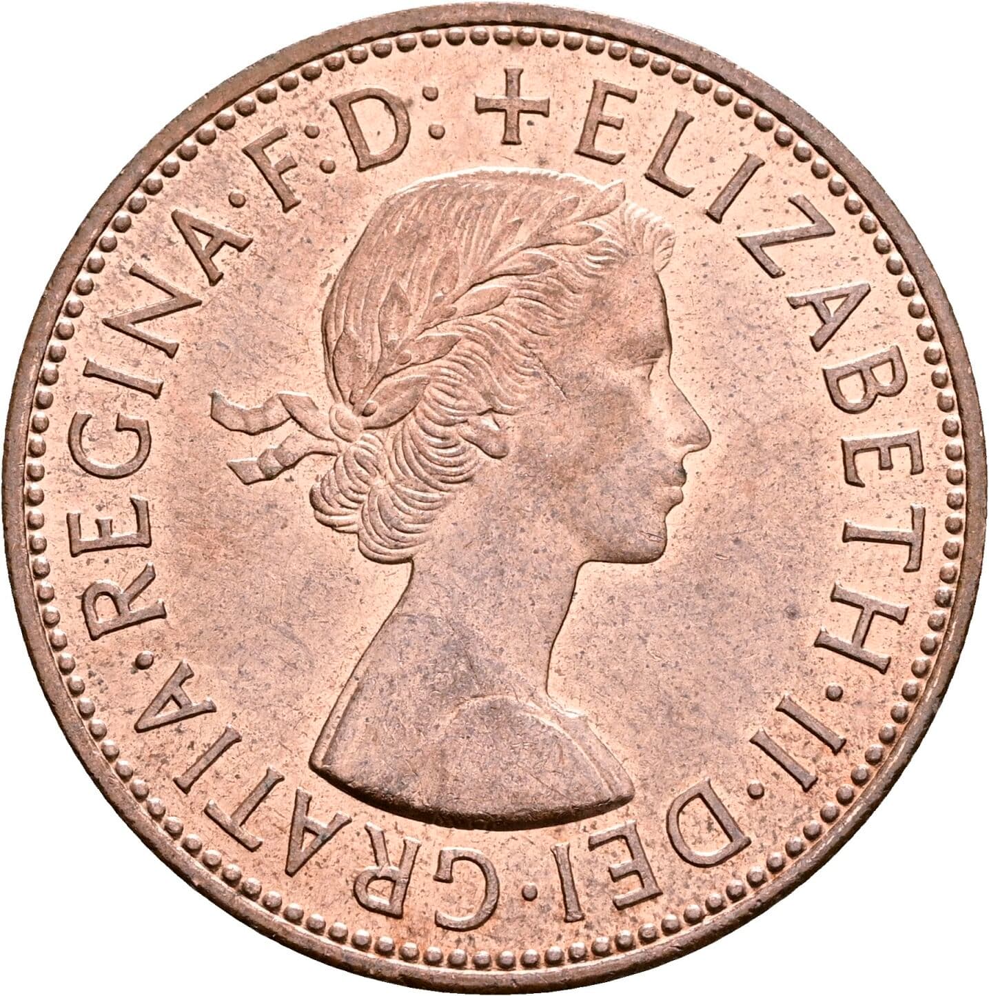 1 Penny Elisabeth II. 1952-2022 1965 – Vorderseite