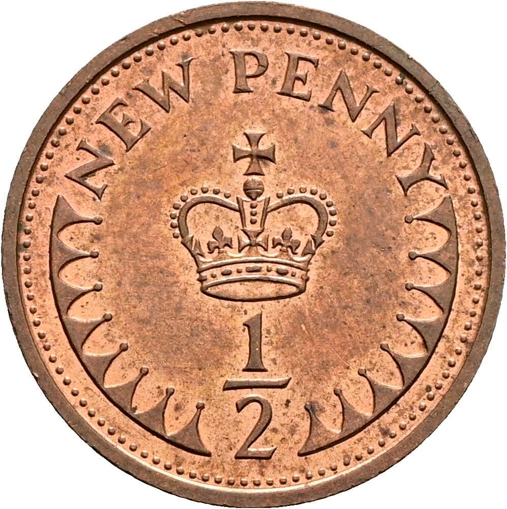 1/2 New Penny Elisabeth II. 1952-2022 1973 – Rückseite