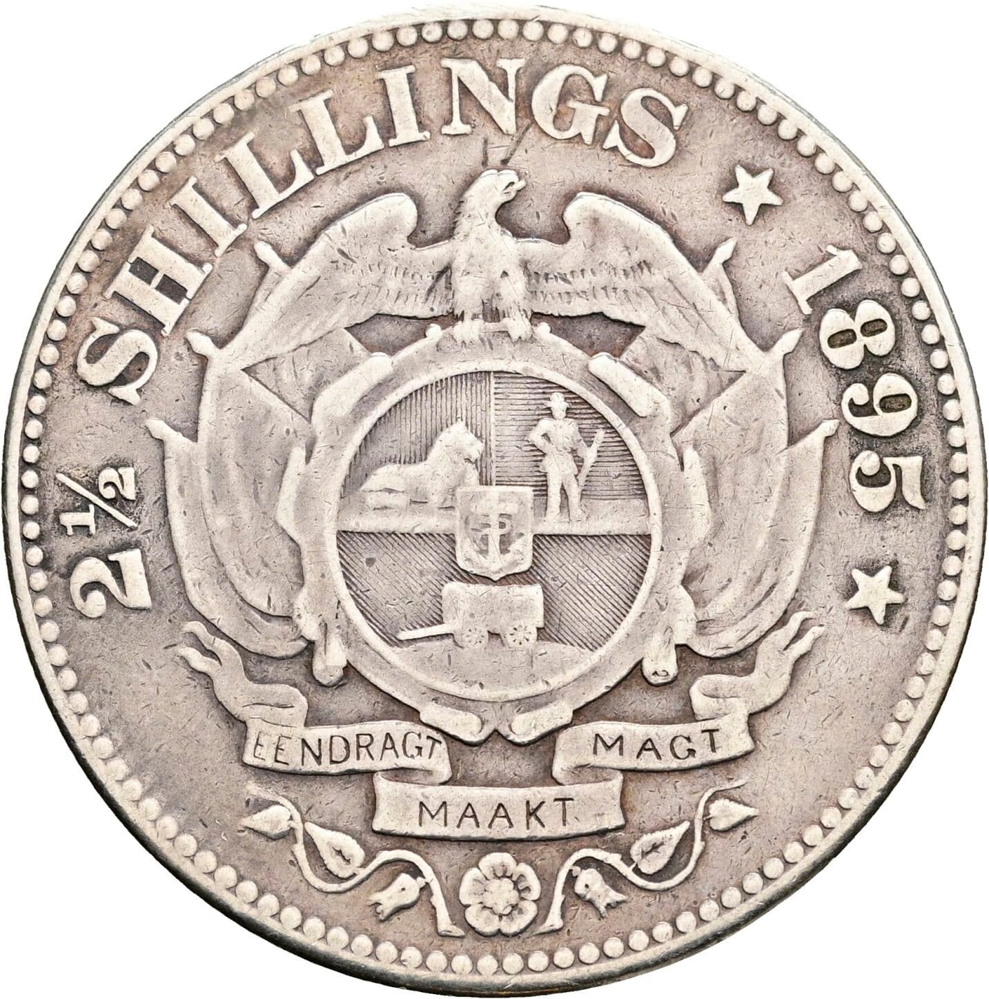2 1/2 Shillings Paul Krüger (1857-1902) 1895 – Rückseite