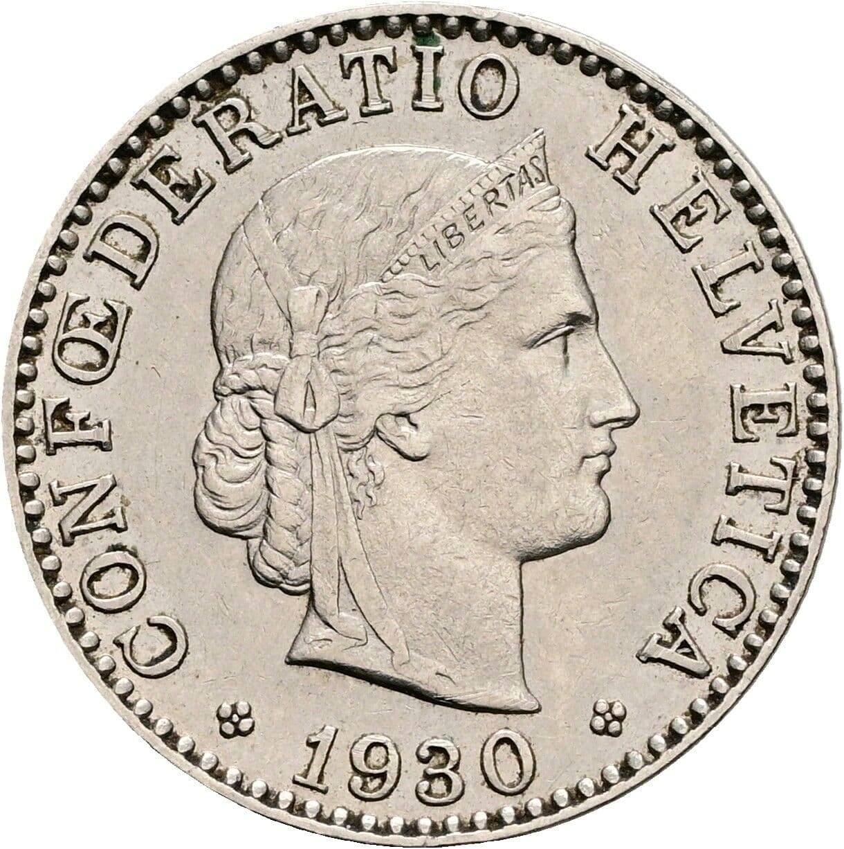 20 Rappen 1930 – Vorderseite