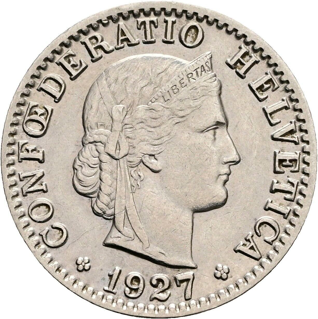 20 Rappen 1927 – Vorderseite