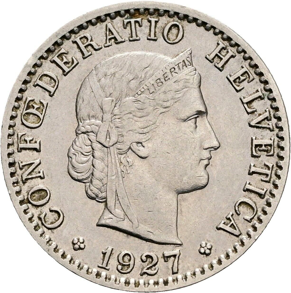 20 Rappen 1927 – Vorderseite