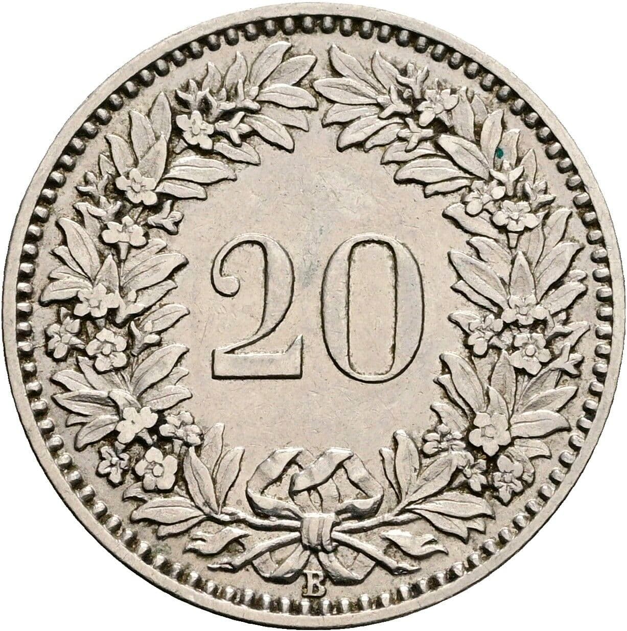 20 Rappen 1924 – Rückseite