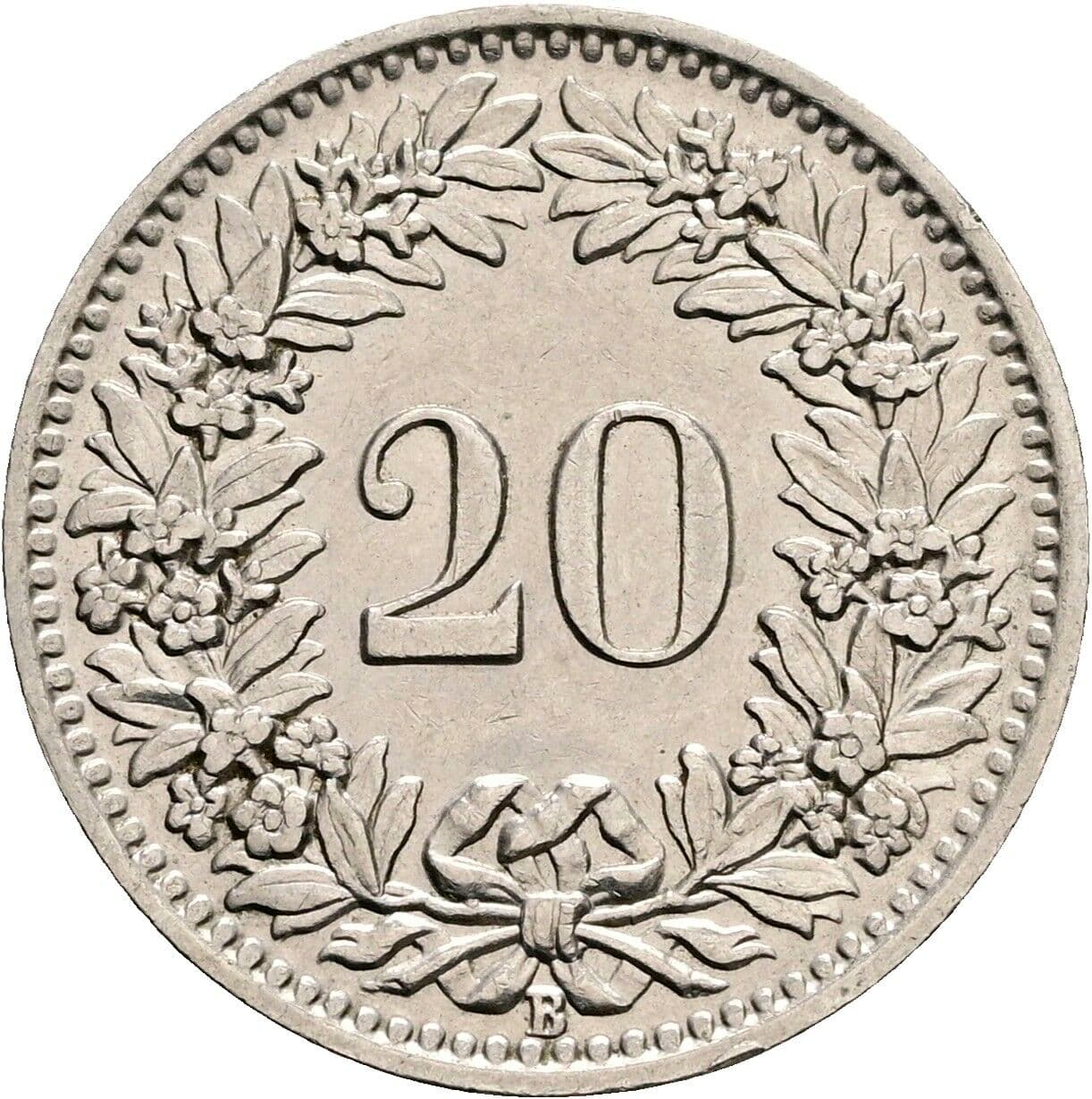 20 Rappen 1930 – Rückseite