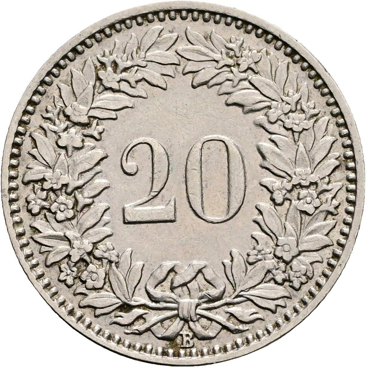 20 Rappen 1927 – Rückseite