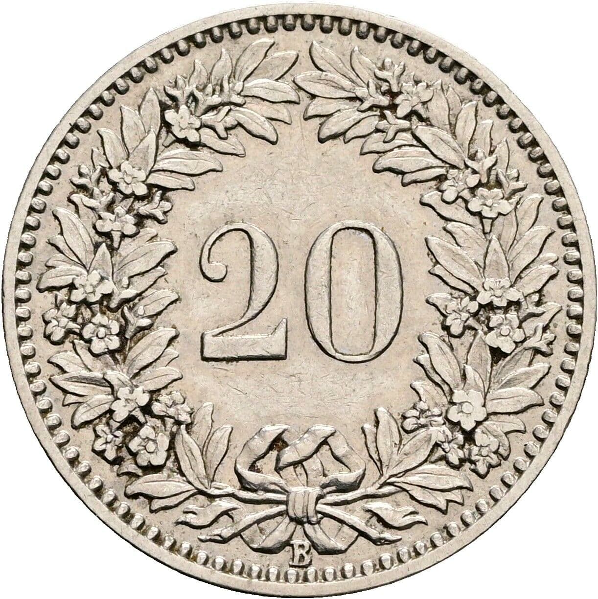 20 Rappen 1924 – Rückseite