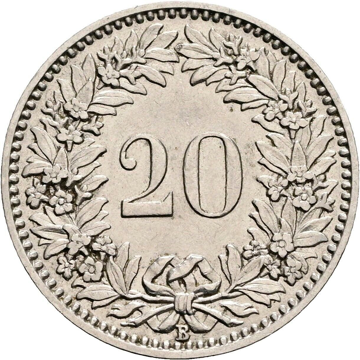 20 Rappen 1930 – Rückseite