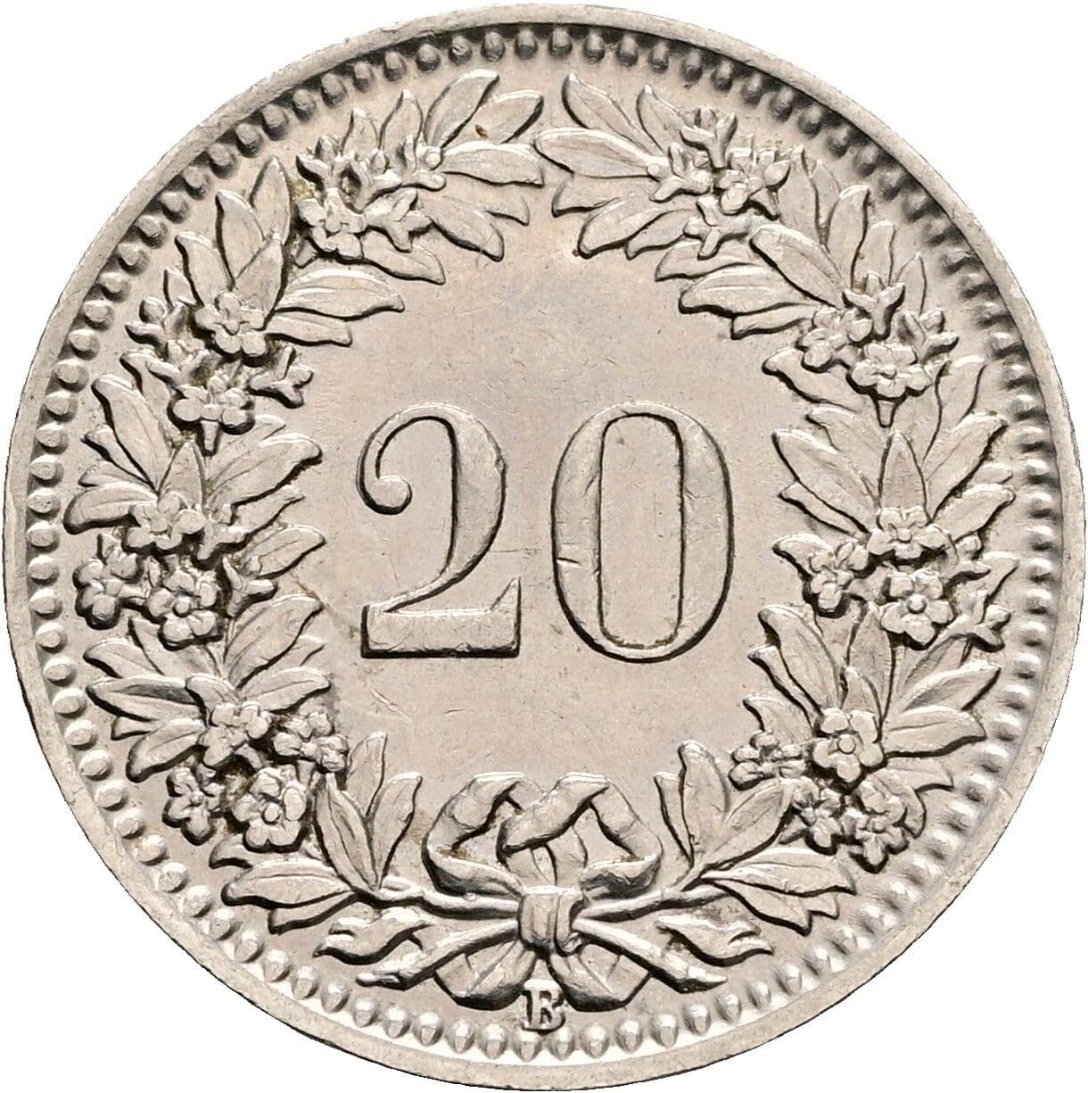 20 Rappen 1938 – Rückseite