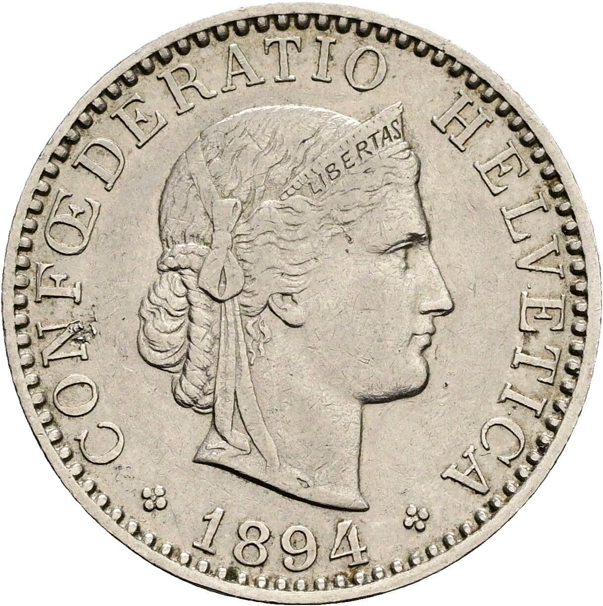 20 Rappen 1894 – Vorderseite