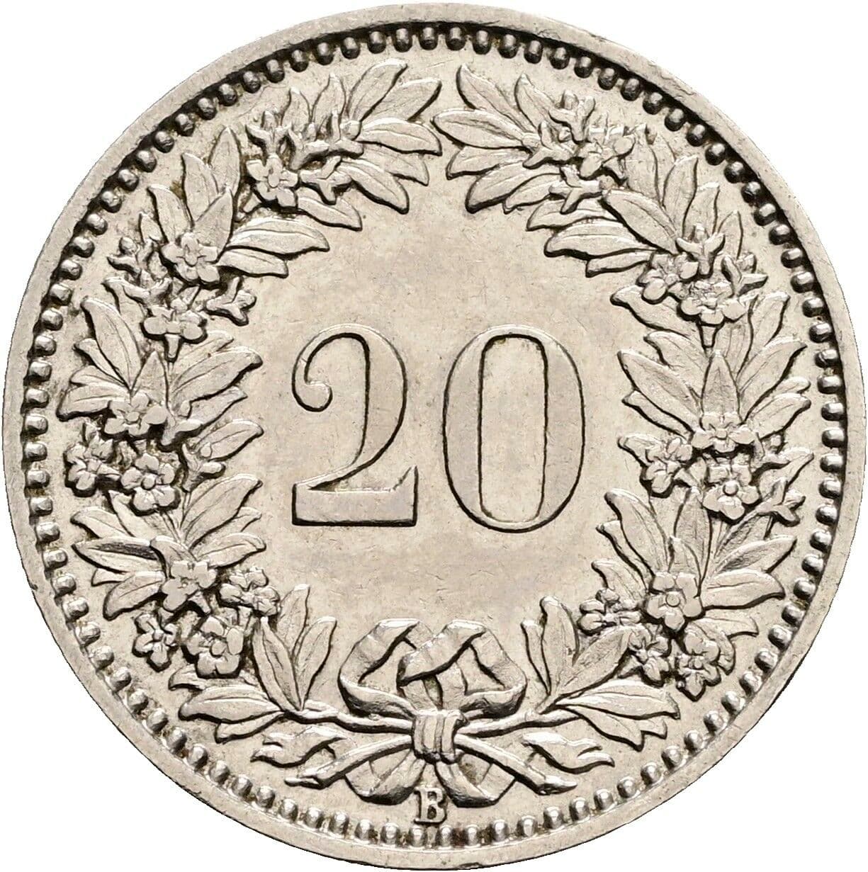 20 Rappen 1931 – Rückseite