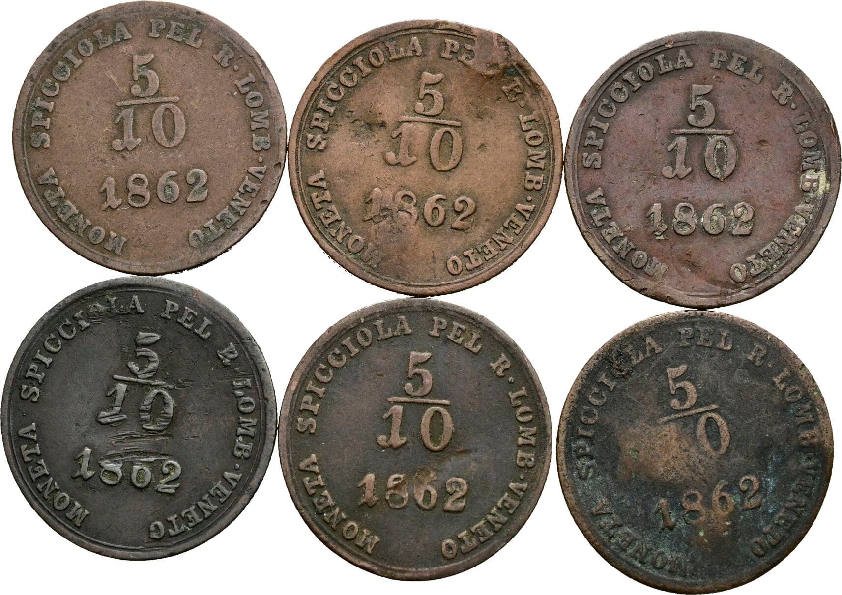 Lot 6 Stück 5/10 Soldo