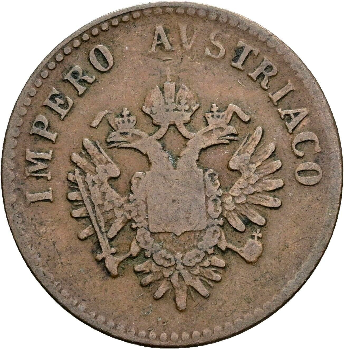 5 Centesimi Franz Joseph I. 1848-1916 1852 V, Venedig – Rückseite