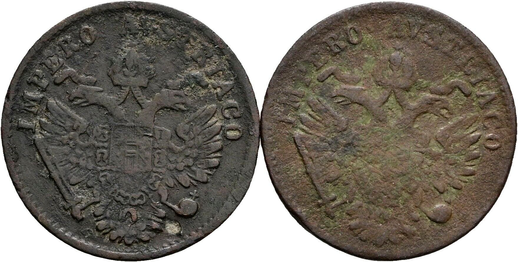 Lot 2 Stück 1 Centesimo Franz Joseph I. 1848-1916 1852 V+M – Rückseite