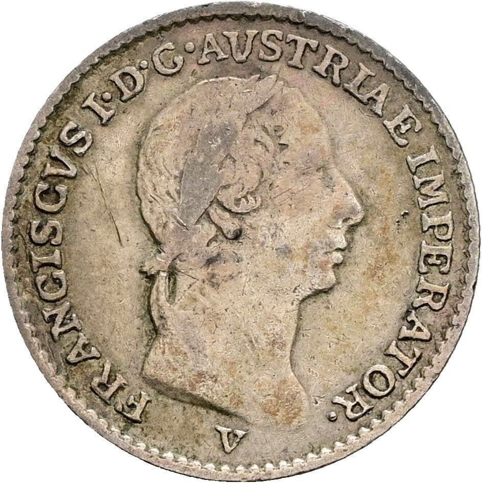 1/4 Lira Franz II. (I). 1792-1835 1822 V, Venedig – Vorderseite