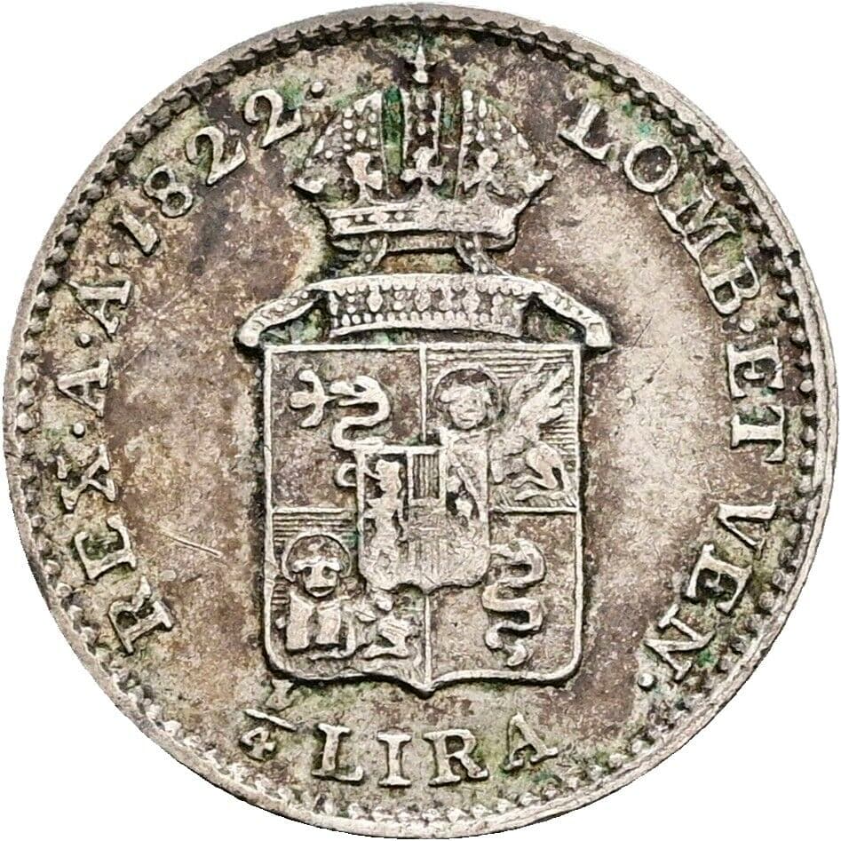 1/4 Lira Franz II. (I). 1792-1835 1822 V, Venedig – Rückseite