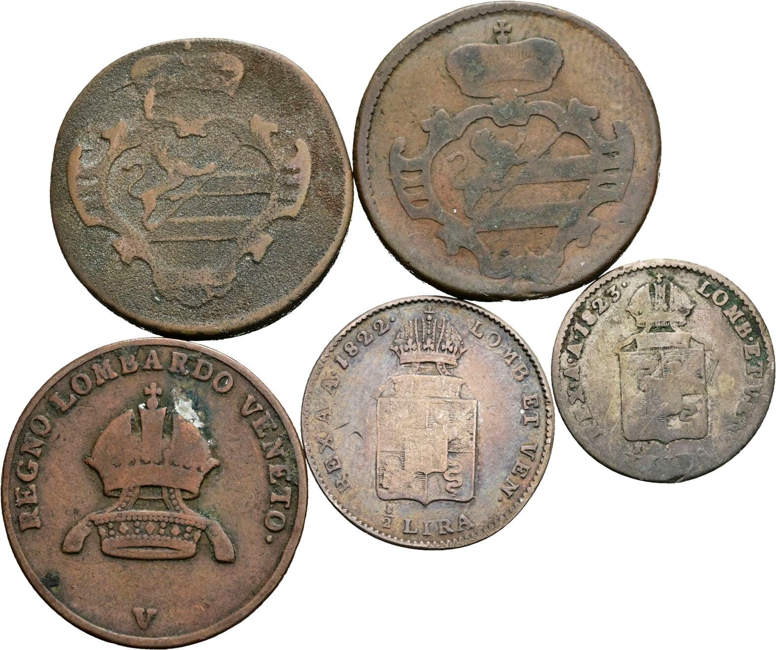 Lot 5 Stück Kupfermünzen