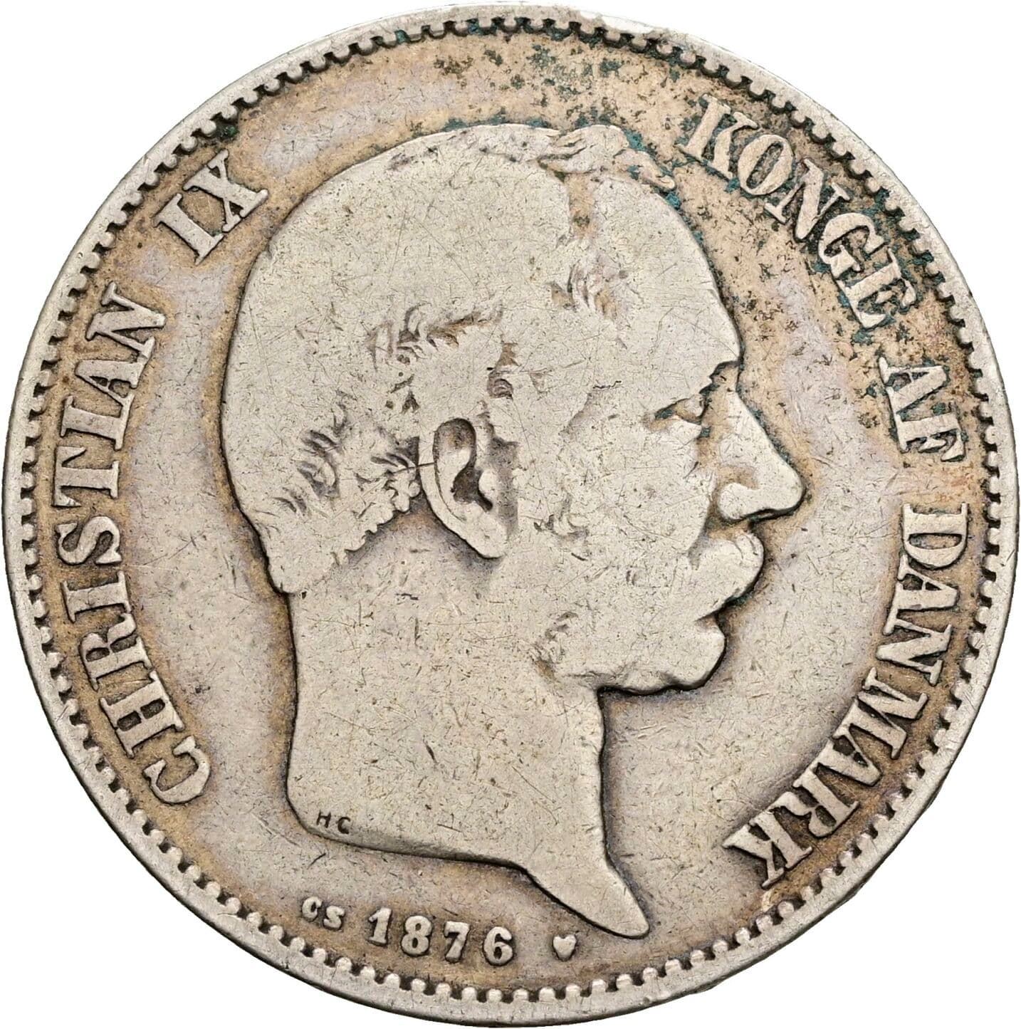 2 Kroner Christian IX. 1863-1906 1876 – Vorderseite